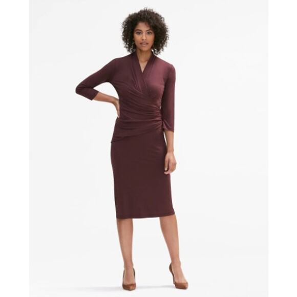 MM. LaFleur Chestnut The Casey 3/4 Sleeve Bodycon Dress Size S - Picture 1 of 5